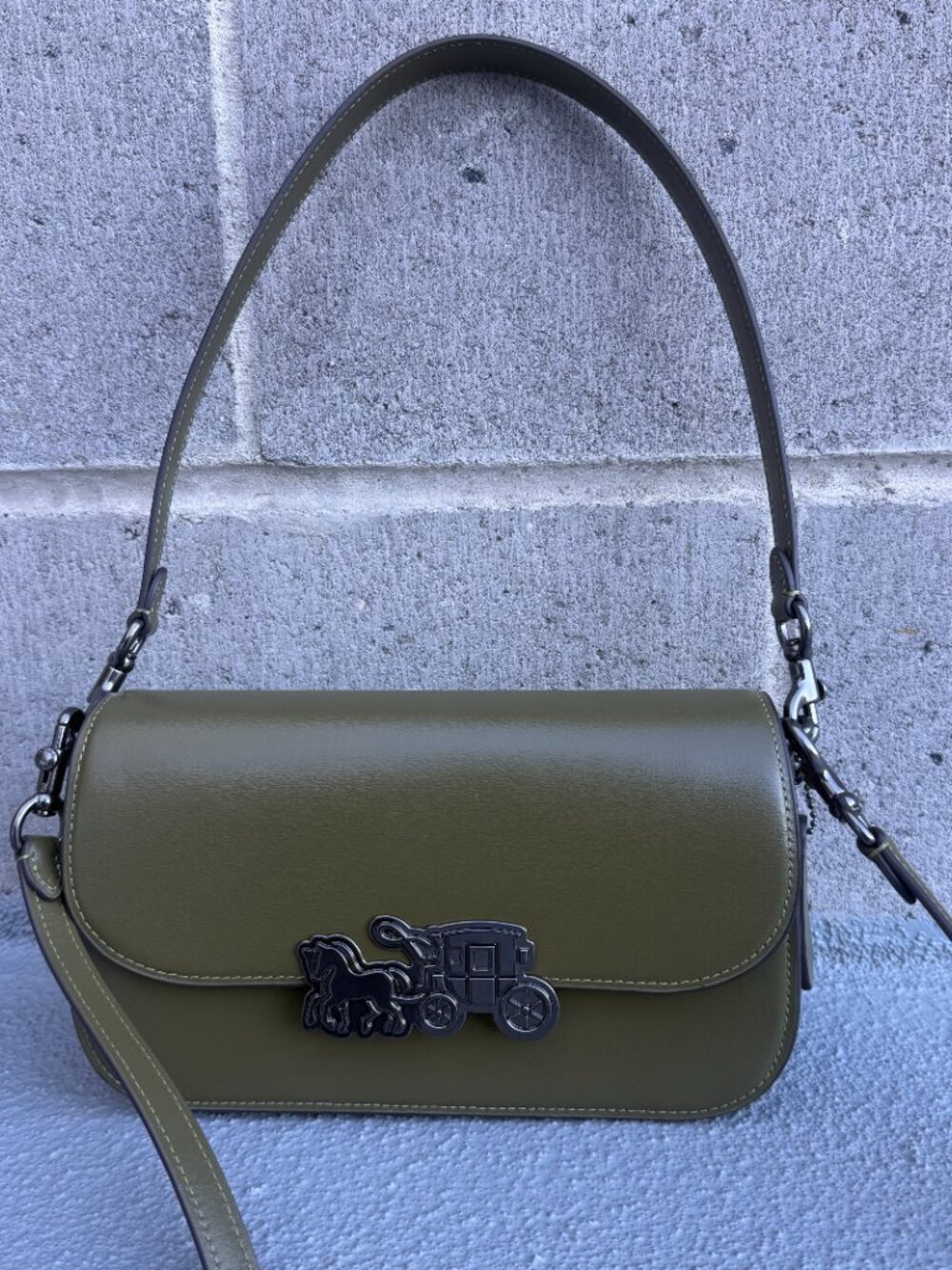 NWT！COACH Harper Shoulder Bag（CCE65）OLIVE - Picture 5 of 11